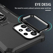 For Xiaomi Redmi 12C 4G Ring Holder Armor Hybrid Phone Case(Black)