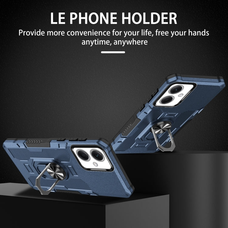 For Xiaomi Redmi Note 12 5G Global / Poco X5 Ring Holder Armor Hybrid Phone Case(Blue)