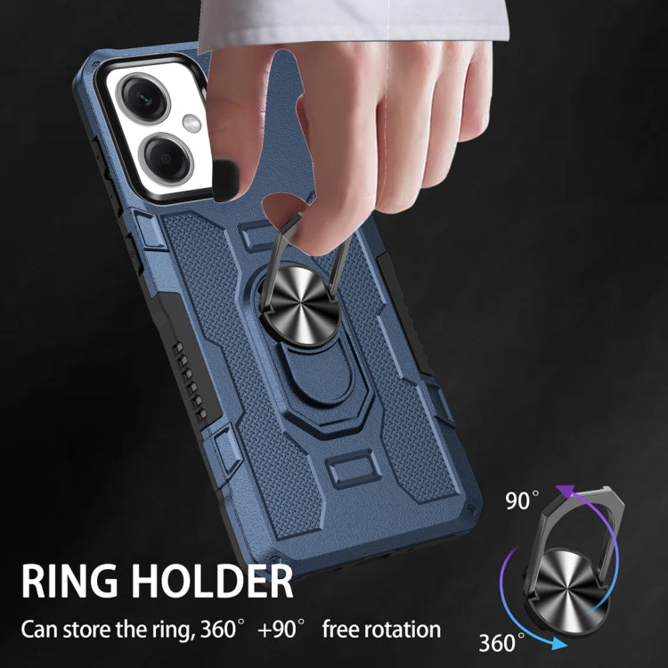 For Xiaomi Redmi Note 12 5G Global / Poco X5 Ring Holder Armor Hybrid Phone Case(Blue)