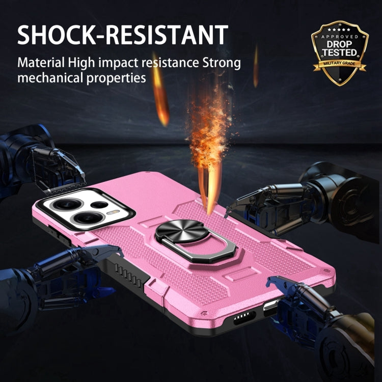 For Xiaomi Redmi Note 12 Pro 5G Global / Poco X5 Pro Ring Holder Armor Hybrid Phone Case(Pink)