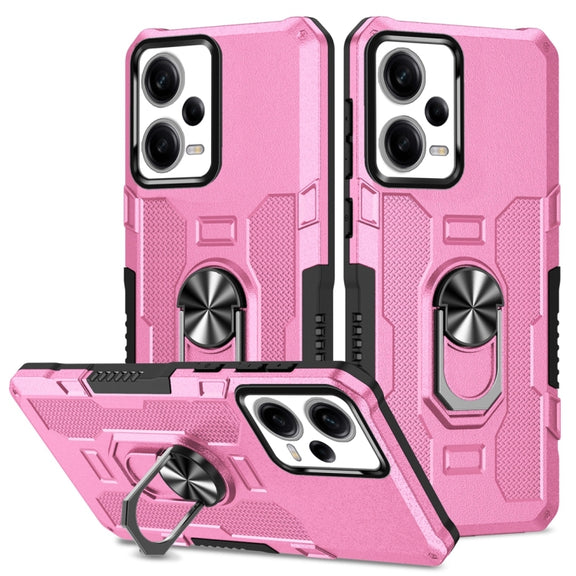 For Xiaomi Redmi Note 12 Pro 5G Global / Poco X5 Pro Ring Holder Armor Hybrid Phone Case(Pink)