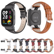 For Redmi Watch 3 Mijobs Genuine Leather Slim Watch Band(Red Black)