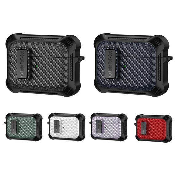 For AirPods Pro Alpha Carbon Fiber Wireless Bluetooth Earphone Protective Case(Royal Blue)