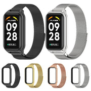 For Xiaomi Smart Band 8 Active / Redmi Band 2 Mijobs Metal Shell + Milan Magnetic Metal Watch Band(Silver)