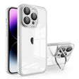 For iPhone 14 Plus Invisible Lens Bracket Matte Transparent Phone Case(Silver) - iPhone 14 Plus Cases by PMC TechLife | Online Shopping South Africa | PMC TechLife