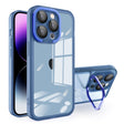 For iPhone 14 Pro Max Invisible Lens Bracket Matte Transparent Phone Case(Royal Blue) - iPhone 14 Pro Max Cases by PMC TechLife | Online Shopping South Africa | PMC TechLife