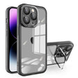 For iPhone 12 Pro Max Invisible Lens Bracket Matte Transparent Phone Case(Black) - iPhone 12 Pro Max Cases by PMC TechLife | Online Shopping South Africa | PMC TechLife
