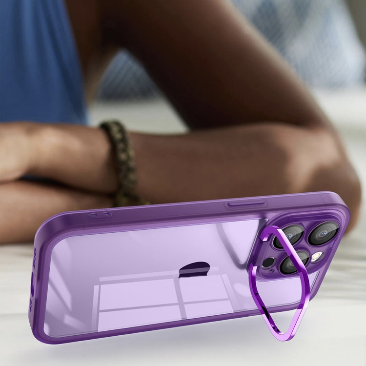 For iPhone 14 Plus Invisible Lens Bracket Matte Transparent Phone Case(Silver)