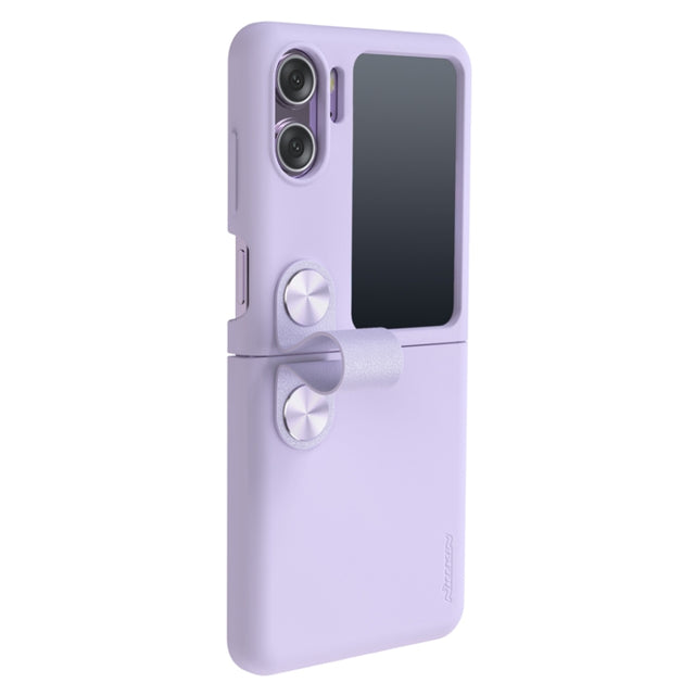 For OPPO Find N2 FlipNILLKIN Skin Feel Liquid Silicone Phone Case With Finger Strap(Purple)