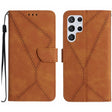 For Samsung Galaxy S22 Ultra 5G Stitching Embossed Leather Phone Case(Brown) - free shipping - PMC TechLife - Order now!