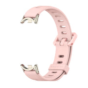 For Xiaomi Mi Band 8 / 9 / 9 NFC Mijobs Flat Hole Breathable Silicone Watch Band(Pink+Light Gold)
