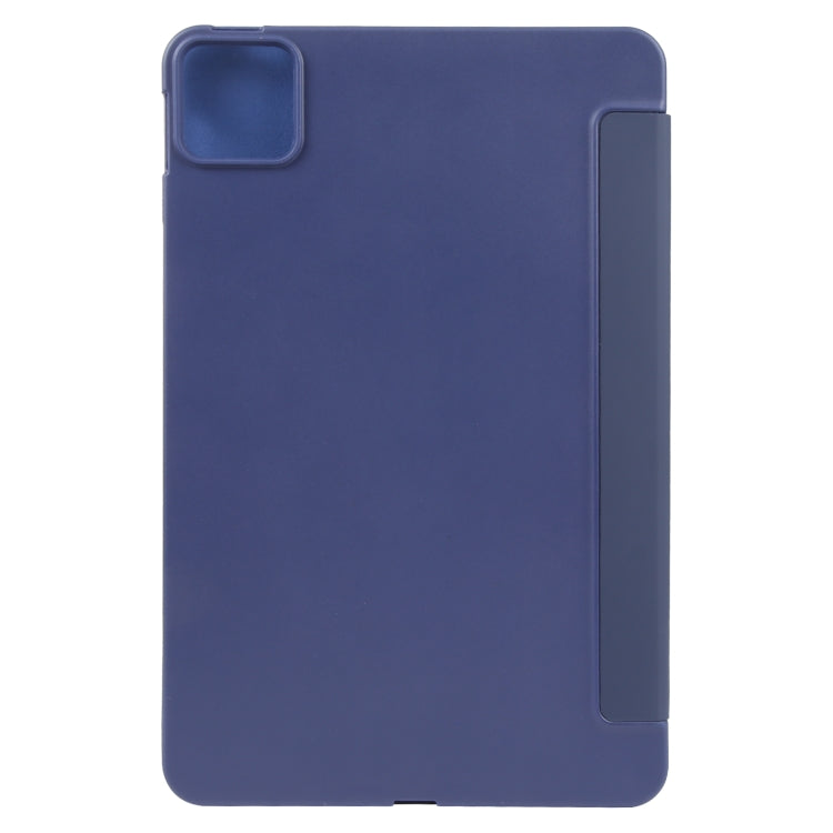 For Xiaomi Pad 6 / Pad 6 Pro Three-fold Holder Flip Tablet Leather Case(Dark Blue)