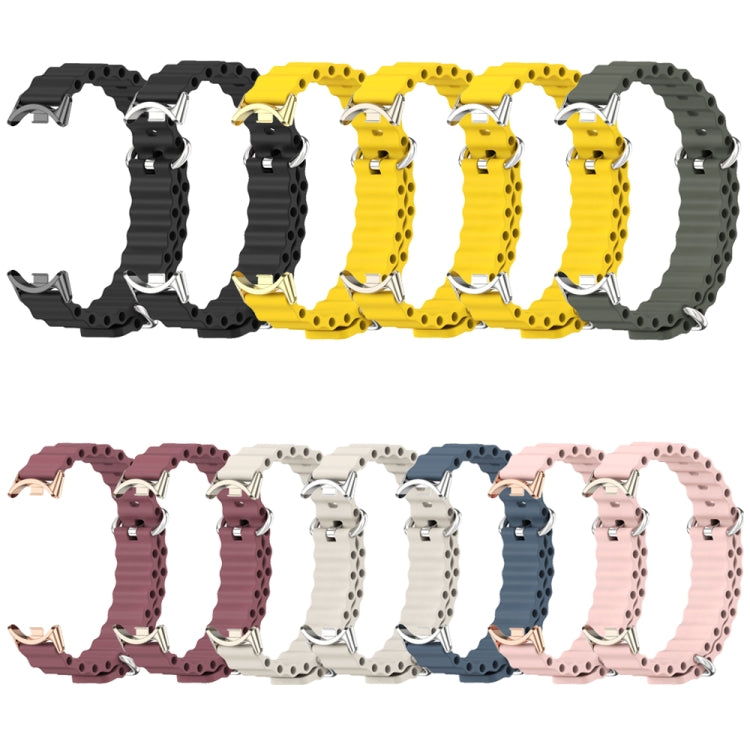 For Xiaomi Mi Band 8 / 9 / 9 NFC Mijobs Marine Silicone Breathable Watch Band(Pink Light Gold)