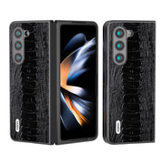 For Samsung Galaxy Z Fold5 ABEEL Genuine Leather Weilai Series Phone Case(Black)
