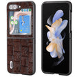 For Samsung Galaxy Z Flip5 ABEEL Genuine Leather Mahjong Texture Series Phone Case(Brown) - free shipping - PMC TechLife - Order now!