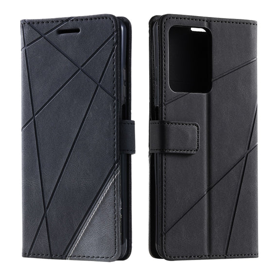 For Redmi Note 12 5G Skin Feel Splicing Horizontal Flip Leather Phone Case(Black)