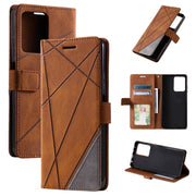 For Redmi Note 12 Pro 5G Global Skin Feel Splicing Horizontal Flip Leather Phone Case(Brown)