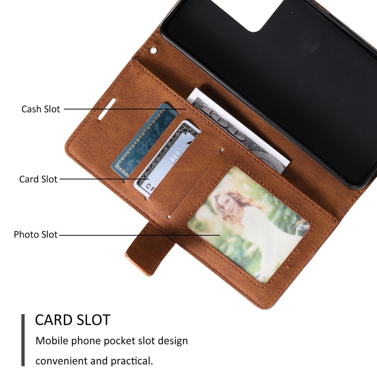 For Redmi Note 12 Pro 5G Global Skin Feel Splicing Horizontal Flip Leather Phone Case(Brown)