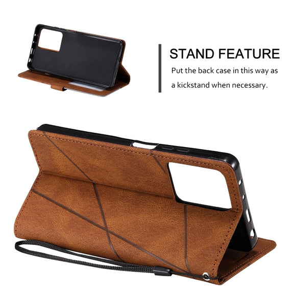 For Redmi Note 12 Pro 5G Global Skin Feel Splicing Horizontal Flip Leather Phone Case(Brown)