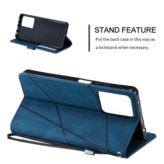 For Redmi Note 12 Pro+ Skin Feel Splicing Horizontal Flip Leather Phone Case(Blue)