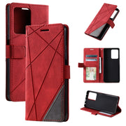 For Redmi Note 12 Pro Speed Skin Feel Splicing Horizontal Flip Leather Phone Case(Red)