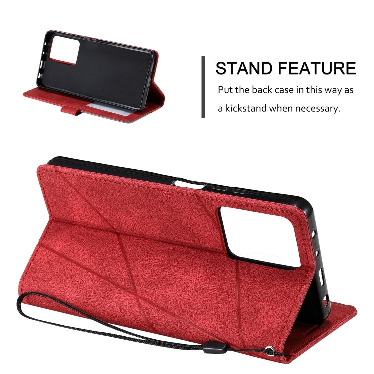 For Redmi Note 12 Pro Speed Skin Feel Splicing Horizontal Flip Leather Phone Case(Red)