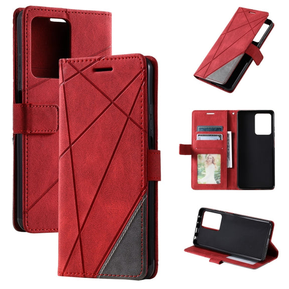 For Redmi Note 12 Pro Speed Skin Feel Splicing Horizontal Flip Leather Phone Case(Red)