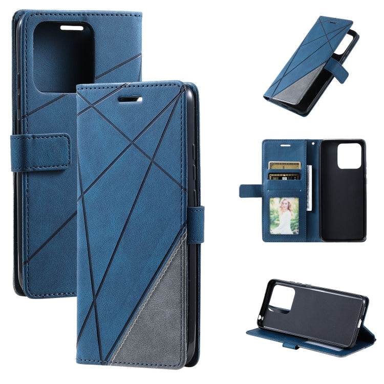 For Xiaomi 13 Skin Feel Splicing Horizontal Flip Leather Phone Case(Blue)