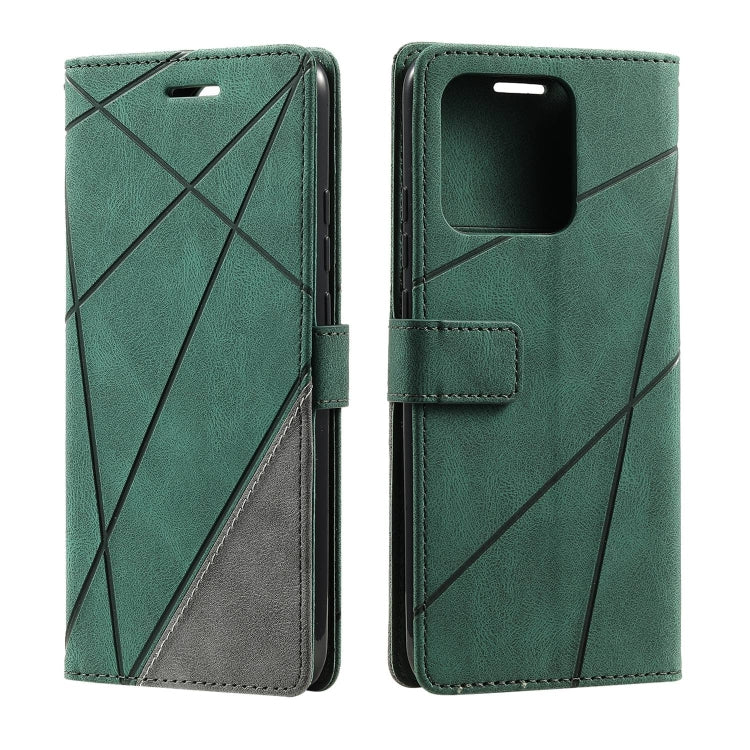 For Xiaomi 13 Pro Skin Feel Splicing Horizontal Flip Leather Phone Case(Green)