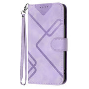 For Honor 70 Lite Line Pattern Skin Feel Leather Phone Case(Light Purple)