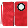 For Honor Magic5 Lite 5G Line Pattern Skin Feel Leather Phone Case(Red) - free shipping - PMC TechLife - Order now!