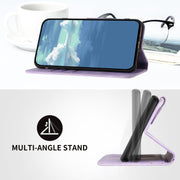 For Honor 10 Lite Line Pattern Skin Feel Leather Phone Case(Light Purple)