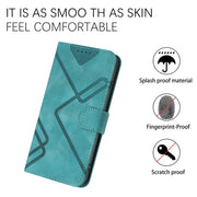 For Honor 10 Lite Line Pattern Skin Feel Leather Phone Case(Light Blue)