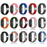 For Xiaomi Mi Band 8 Adjustable Nylon Braided Steel Buckle Watch Band(Rainbow)