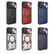For iPhone 12 Pro CD Texture Sliding Camshield Magnetic Holder Phone Case(Red)
