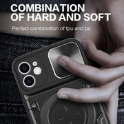 For iPhone 11 CD Texture Sliding Camshield Magnetic Holder Phone Case(Black)
