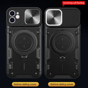 For iPhone 11 CD Texture Sliding Camshield Magnetic Holder Phone Case(Silver)