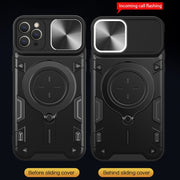 For iPhone 11 Pro Max CD Texture Sliding Camshield Magnetic Holder Phone Case(Red)