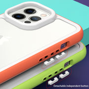 For iPhone 13 Color Frame 2 in 1 Hollow Cooling Phone Case(Mint Green)