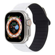 For Apple Watch 8 41mm Loop Magnetic Silicone Watch Band(White Black) - Watch Bands by PMC TechLife | Online Shopping South Africa | PMC TechLife