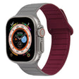 For Apple Watch 3 38mm Loop Magnetic Silicone Watch Band(Grey Wine Red) - Watch Bands by PMC TechLife | Online Shopping South Africa | PMC TechLife