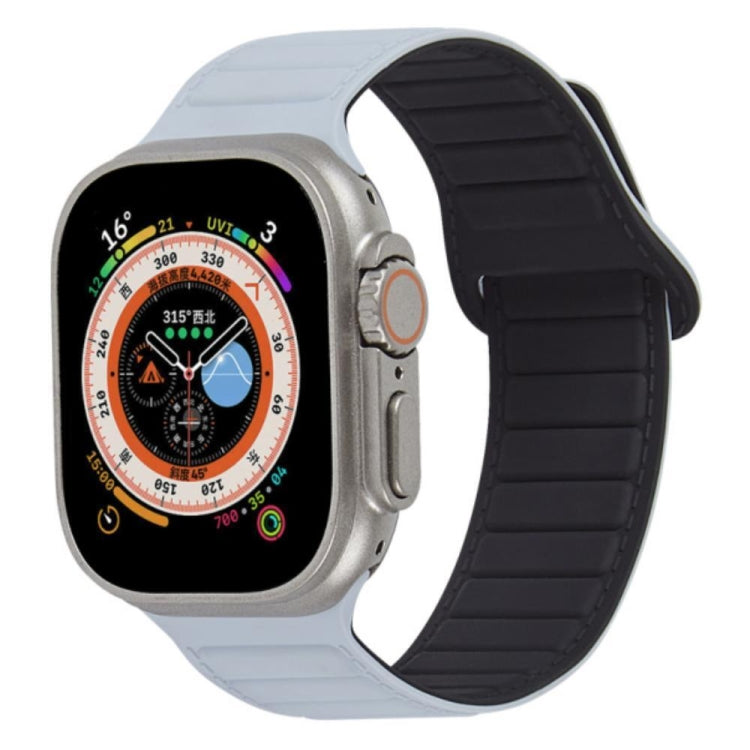 For Apple Watch 2 38mm Loop Magnetic Silicone Watch Band(Grey Black)