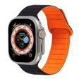 For Apple Watch 38mm Loop Magnetic Silicone Watch Band(Black Orange) - Watch Bands by PMC TechLife | Online Shopping South Africa | PMC TechLife