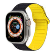 For Apple Watch 38mm Loop Magnetic Silicone Watch Band(Black Yellow) - Watch Bands by PMC TechLife | Online Shopping South Africa | PMC TechLife