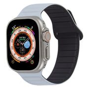 For Apple Watch 42mm Loop Magnetic Silicone Watch Band(Grey Black)