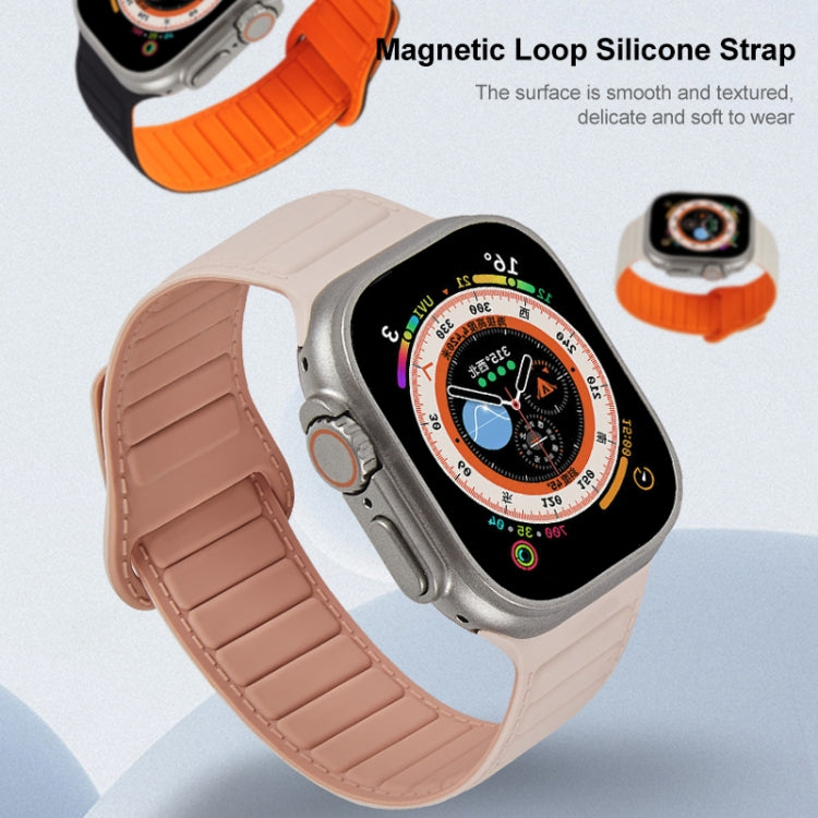 For Apple Watch 2 38mm Loop Magnetic Silicone Watch Band(Pink)