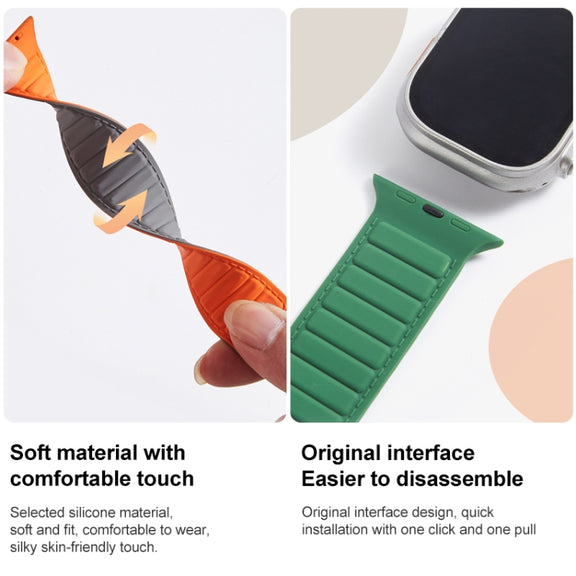 For Apple Watch SE 2022 40mm Loop Magnetic Silicone Watch Band(Green)