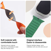 For Apple Watch 7 45mm Loop Magnetic Silicone Watch Band(Black Wine Red)