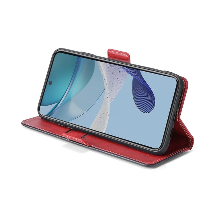 For Xiaomi 13 Ultra 5G Contrast Color Side Buckle Leather Phone Case(Red + Black)
