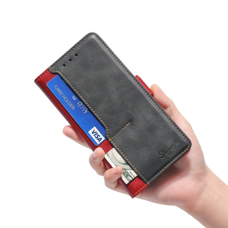 For Xiaomi 13 Ultra 5G Contrast Color Side Buckle Leather Phone Case(Red + Black)
